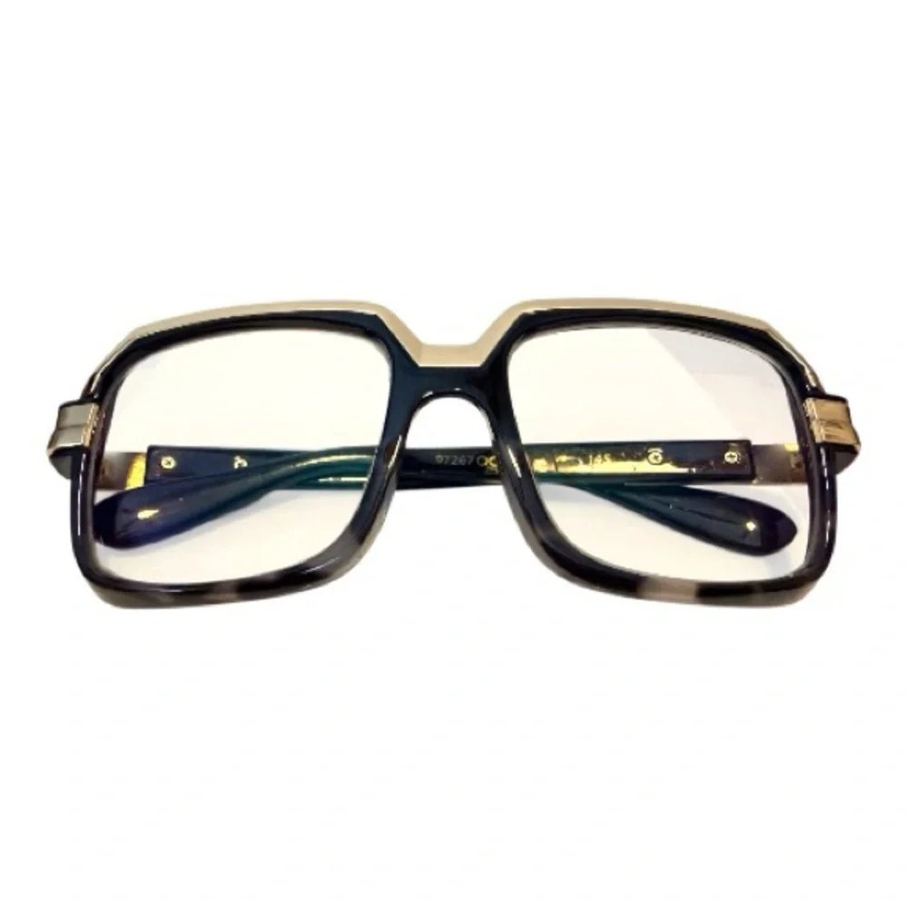 ✨ Black & Gold Oversized Square Glasses – Statement Frames, Prescription Ready